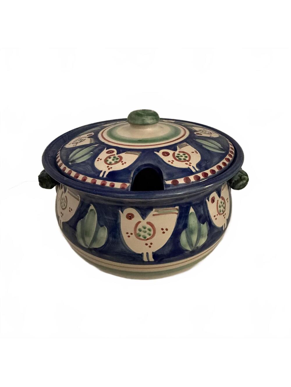 Vintage Vietri Italy Solimene Campagna hand-painted ceramic soup tureen